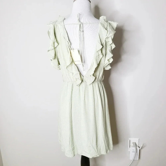 NWT Anthropologie See U Soon Green Ruffled Dress S - Picture 5 of 7